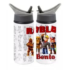 Garrafa Squeeze Gamer Roblox Menina Personalizada Squeeze Alumínio Garrafinha Infantil, Escolar