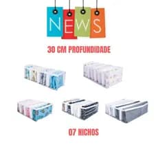 Colmeia Organizador de Guarda Roupa Gaveta 30 cm Borda Branca