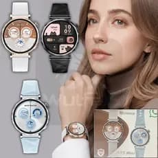Relogio Smartwatch Feminino Redondo GT5 Mini MA21 GPS, 2 Pulseiras