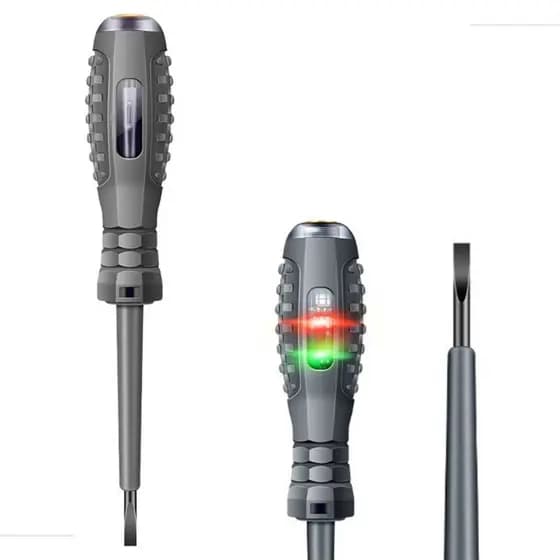Chave de Teste Energia Elétrica  Detectora de Tensão com Visor Luz de Led Busca Polos Caneta