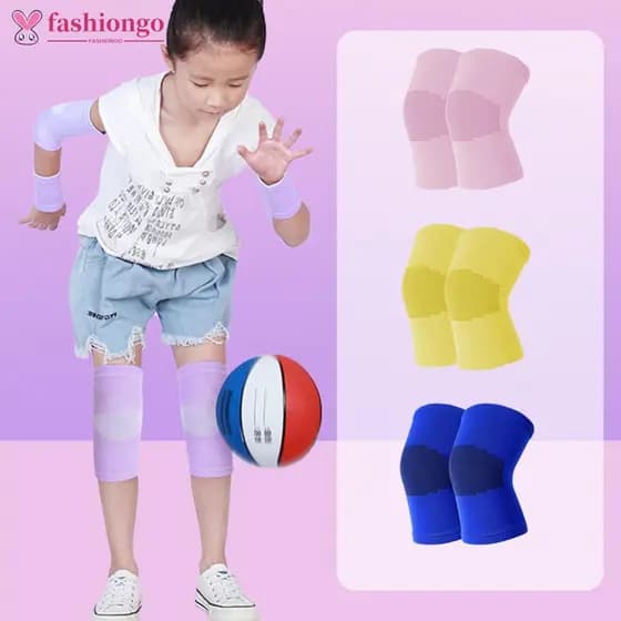 FASHIONGO 1 Par De Joelheiras Esportivas Infantis , Cores Doces , Esportes Ao Ar Livre , Anti-Queda , Leve , Proteção Re