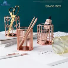 DF Estojo De Armazenamento De Mesa Multifuncional Em metal Dourado/Ouro/Rosa Para/Lápis/Organizador De Maquiagem