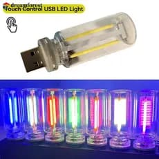 DREAMFOREST 1Pc Controle De Toque Do Carro Lâmpada LED USB Incandescente De Filamento Decoração Noturna M7Q8