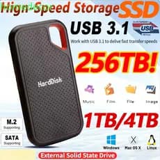 Disco Rígido Externo SSD Portátil De Alta Qualidade De 2 Tb Unidade De Estado Sólido Velocidade De 1 Maciço De 128 USB3.