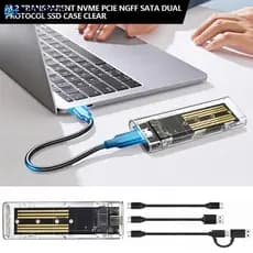 HOMEDECOR M . 2 Transparente NVME PCIe NGFF SATA Protocolo Duplo SSD Case USB Tipo C 5 Gbps 10 PCI-E M2 Gabinete Externo