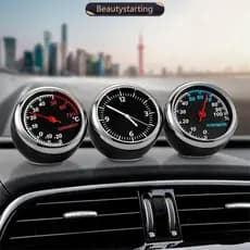 Belezastarting Relógio De Carro Ornamento Termômetro De Automóveis Higrômetro Medidores De Decoração Mini Exibição Em Acessórios G1I5