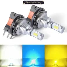 BEAUTYSTARTING 1 Par De Carro H15 Lâmpada LED Farol Luz De Neblina Feixe Alto Circulação Diurna 12V 6000K 3570 CSP Autom