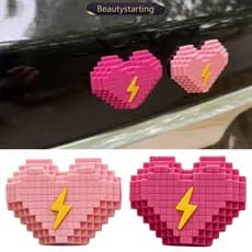 BEAUTYSTARTING Adesivo De Carro Com Coração De Desenho Animado Para Porta De-Malas , Decalque Anticolisão De Borracha Ma