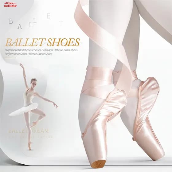 HOTWIND Sapatos Profissionais De Ponta De Ballet De Fita