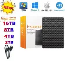 Seagate Hd Externo 500GB/2TB/4TB/6TB/8TB/10TB/12TB/13TB/15TB/16TB/30TB/64TB/128TB Expansão USB 3.0 Disco Rígido