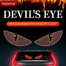 HOTWIND 2 Pçs Carro LED Diabo Olho Luz Decorativa De Advertência Traseira Vermelho Dinâmico Demônio Olhos Atmosfera Aces
