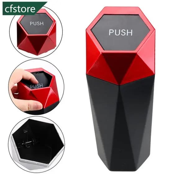 1PC Lata De Lixo Para Carro Diamante Projeto Veículo À Prova De Vazamento Com Tampa Lixeira Automotivo & Casa A9C9