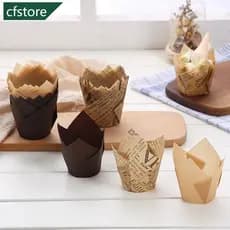 50Pcs Newspaper Style Muffin Cupcake Liner Cups De Papel Para Bolos Caissettes Tulip Baking Cup Wrapper Decoração De