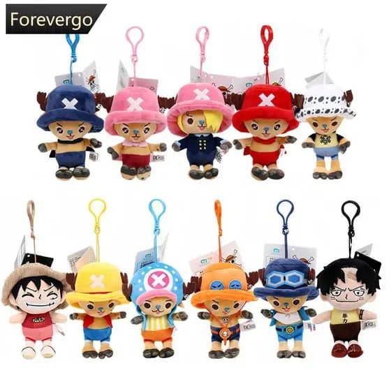 12cm One Anime Plush Chaveiro De Pelúcia Brinquedos Luffy Chopper Sabo Ace Law Cartoon Bonecas Fofas Recheadas Crianças