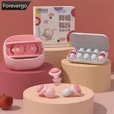FOREVERGO Tampões Auditivos Em Silicone Profissionais À Prova De Som Redução De Ruído Anti-Com Esponja Macia D8T8