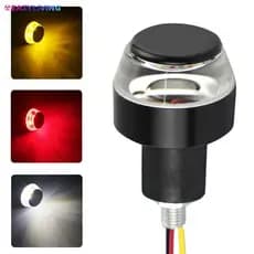 EAZYLIVING 1Pcs Indicador De Luz LED Indicadora De Giro Da Motocicleta Pisca Do Guidão Barra Ponta Branco Amarelo