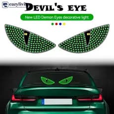EAZYLIVING 2 Pçs Carro LED Diabo Olho Luz Decorativa De Advertência Traseira Vermelho Dinâmico Demônio Olhos Atmosfera A