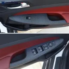 EAZYLIVING 4 Pçs Estilo Do Carro Adesivos De Fibra Carbono Windows Levantador Botão Controle Painel Para Hyundai Tucson