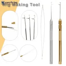 EAZYLIVING 3-Em-1 Liga Gancho Agulha Peruca Fazendo Ferramentas De Extensão De Cabelo Para De Renda Micro Anel Agulhas D