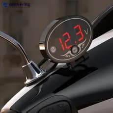 EAZYLIVING Digital LED Voltímetro Painel De Tensão Medidor DC 9V A 24V Para Acessórios Da Motocicleta P4Y5