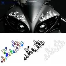 EAZYLIVING Motocicleta Frente Rosto Fender Caixa Adesivos Modificação Estilo Favo De Mel Decalque Reflexivo À Prova Dwat