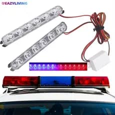 2Pcs Strobe Police Light /6 LED Car Truck Motorcycle Flashing Emergency Warning Lights