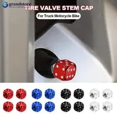GRANDSTORE 4Pcs Pneus De Alumínio Para Roda De Dados De Carro Com Haste Válvula Aérea De Tampa De Pó Bicicleta De Motocicleta N6X3