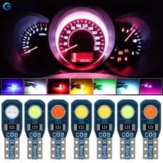 GRANDSTORE 10 Pçs 12V T5 W3W COB 2SMD Luzes Interiores Do Carro Lâmpada LED Painel Indicador De Aviso Cunha Super Brilha