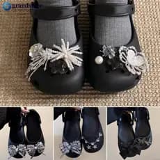 GRANDSTORE Elegante Arco Sapatos Ballet Sapato Decorações Encantos Conjunto Feminino Suave De Balé Pacote DIY Acessórios