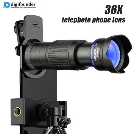 DIGIFOUNDER 14X Telefoto 4 Em 1 Telecope Zoom Macro Fisheye Lentes De Anjo Largo Kit Para Celular I9N6