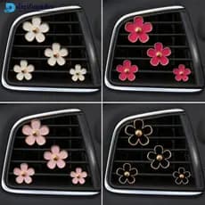 DIGIFOUNDER 4Pcs/Set Car Outlet Vent Perfume Clips Freshener Ar Condicionado Aromaterapia Pequena Margarida Decoração De Interiores De Carros A9V4