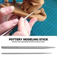 TIMEKEY Cerâmica De Aço Inoxidável Modelagem Vara Acupressão Textura Vincando Recuo Afiada Argila Escultura Ferramenta P