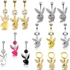 FLYTOP Lovely Rabbit Pendant Pingente De Coelho De Aço Inoxidável Anel Do Umbigo Feminino Jóias De Perfuração Corpo