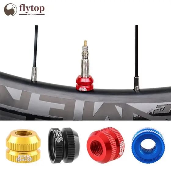 FLYTOP 1 Par Mountain Bike Liga De Alumínio Bocal Ar Real Porca Lisa Tubo Interno Válvula Bico Acessórios Modificação Da