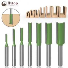 FLYTOP 1/7Pcs 6MM 1/4 " Shank Flush Trim Router Bit Carboneto De Tungstênio Única Flauta Dupla Fresa De Madeira Para Fer