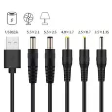 Cabo de alimentação de furo redondo USB para DC5.5 / 3.5 / 2.5MM Cabo de alimentação de 5V / 4.2V / 3.7V Cabo