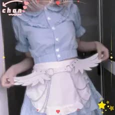 CHANBR Correntes De Cintura Femininas , Cinto Punk De Couro PU Com Asas De Anjo , Corrente Gótica Ajustável Para Cosplay