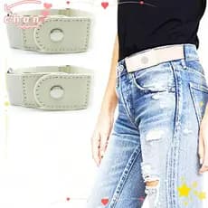 CHANBR 2 Unidades/Conjunto Cinto Elástico , Sem Fivela , Invisível Casual De Lona Ajustável Unissex