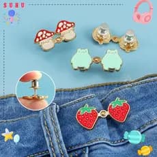 SUHU 3 Pares De Botões Jeans , Kit De Reparo De Substituição , Botão De Ajuste De Cintura Metal Reutilizável Sem Costura