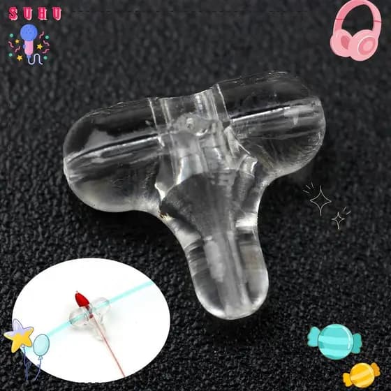 SUHU 30 Peças De Contas De Pesca , Equipamento Sabiki Oval Transparente , Furo Cruzado Duplo De Conector De 3 Vias