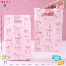 SUHU 10/25/50pcs Saco De Embalagem , Arco Doce Engrossar Armazenamento De Bolo De Doces , Pacote De Lanche Rosa De Plást