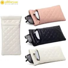 ALLFORYOU1 Bolsa Para Óculos De Camada Dupla , Portátil À Prova D'água Sol , Couro PU