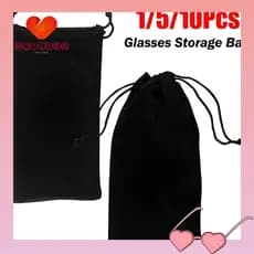 Bolsas Para Óculos MOILYBR , Bolsa Preta À Prova De Poeira De Microfibra , Bolso Com Cordão De Alta Qualidade