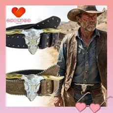 Cinto De Couro Com Fivela De Caveira De Touro MOILYBR , Cowboy De Marca Moderna De Design Luxuoso , Ocidental