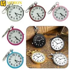 Relógios De Bolso De Quartzo MYRON1 , Pequenos Pontos Luminosos Redondos , Pendurados , Chaveiro De Movimento , Relógio