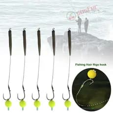 SOSFER 5 Peças De Gancho Para Equipamentos De Cabelo De Pesca , Equipamento 3 #-10 De Carpa , Isca Pronta