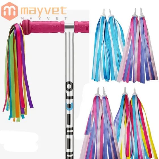 Mayshow 2 Peças Acessório De Bicicleta / Triciclo Colorido Com Borlas Para Uso Externo / Meninos / Meninas