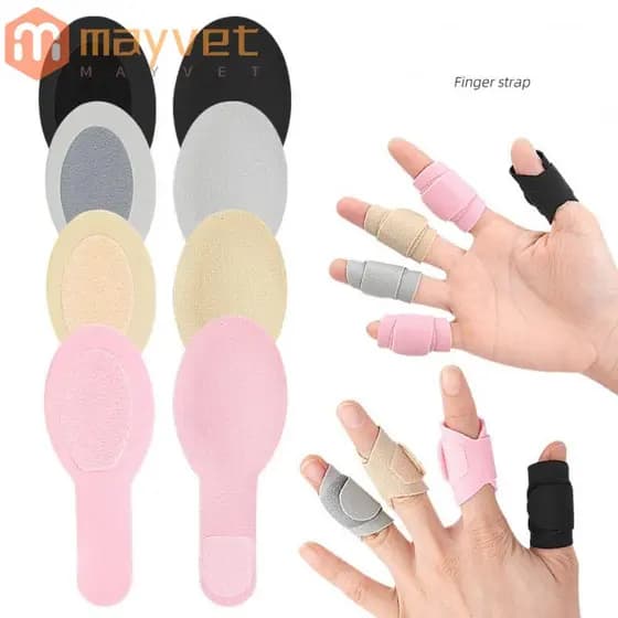 MAYVET 5 Pcs Tala De Dedo , Preto Cinza Bege Rosa Lycra Pano Suporte Ajustável