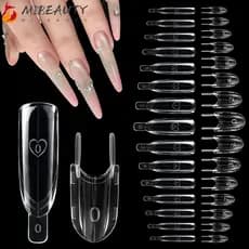 MIBEAUTY 120 Peças De Forma De Unha Dupla Sanduíche , Molde De Cobertura Completa Para Arte Em Unhas DIY , Moldes De Dup
