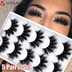 Mibeauty Cílios Postiços Compridos Naturais Macios Sem Furo / Feito À Mão Ferramentas de maquiagem para os olhos